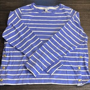 Cat & Jack Purple and White Striped Long Sleeve Tee